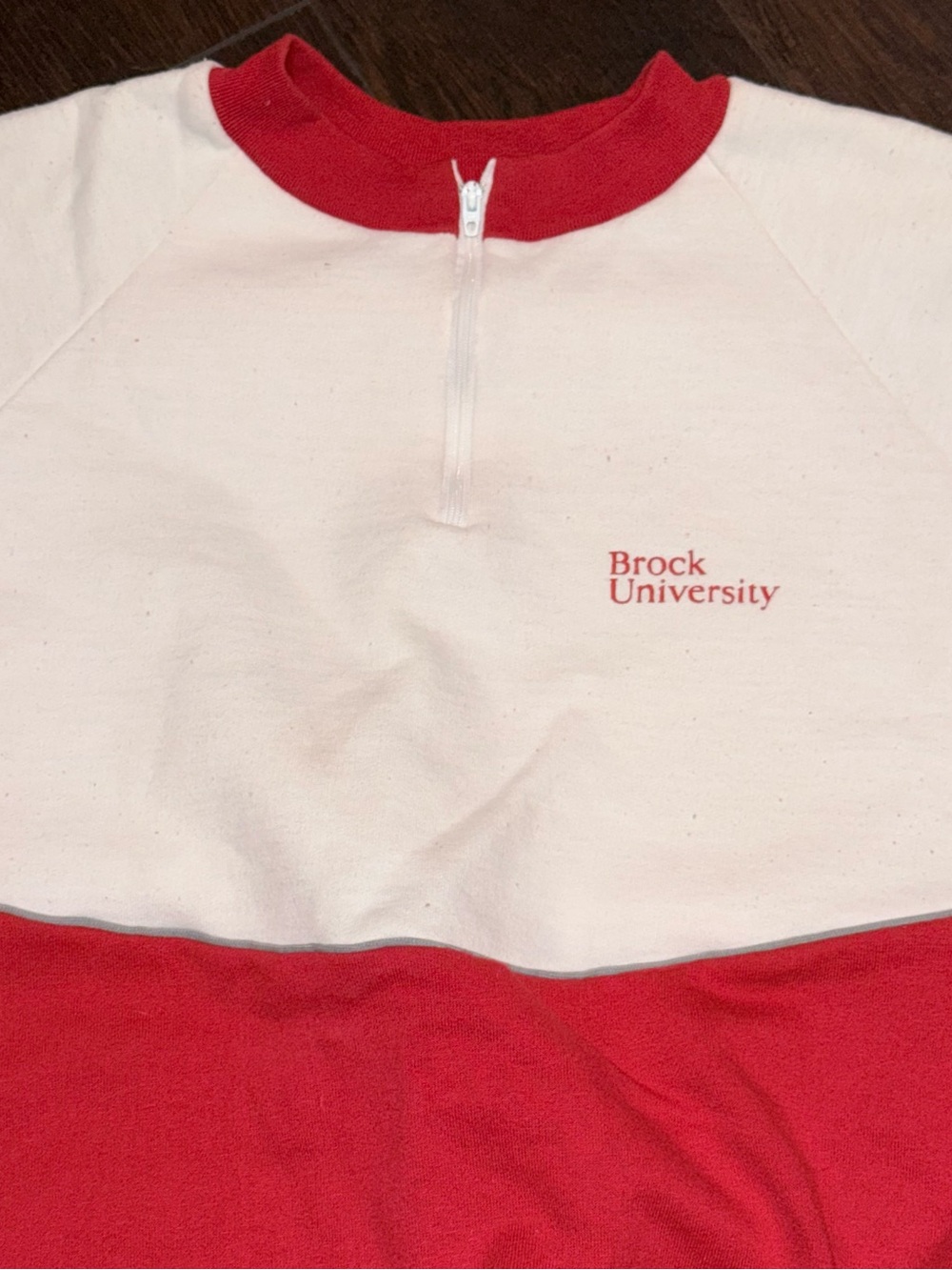 Vintage 80’s BROCK UNIVERSITY 1/4 Zip Sweater Men’s Size L Made In Canada